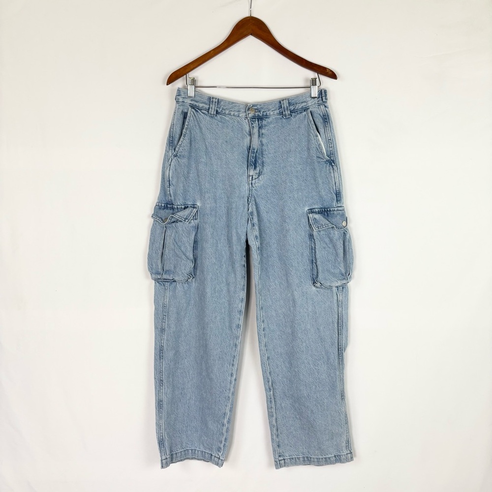 Madewell Low Slung Straight Cargo Jeans in Coleman Wash Size 28